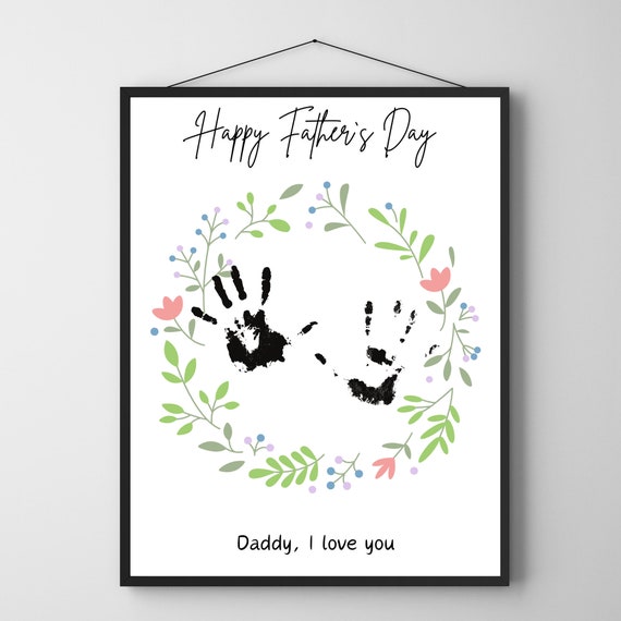 Fathers Day Footprint Craft Diy First Fathers Day Handprint Art Craft Creative Footprint Art Designs For Fathers Day Keepsake