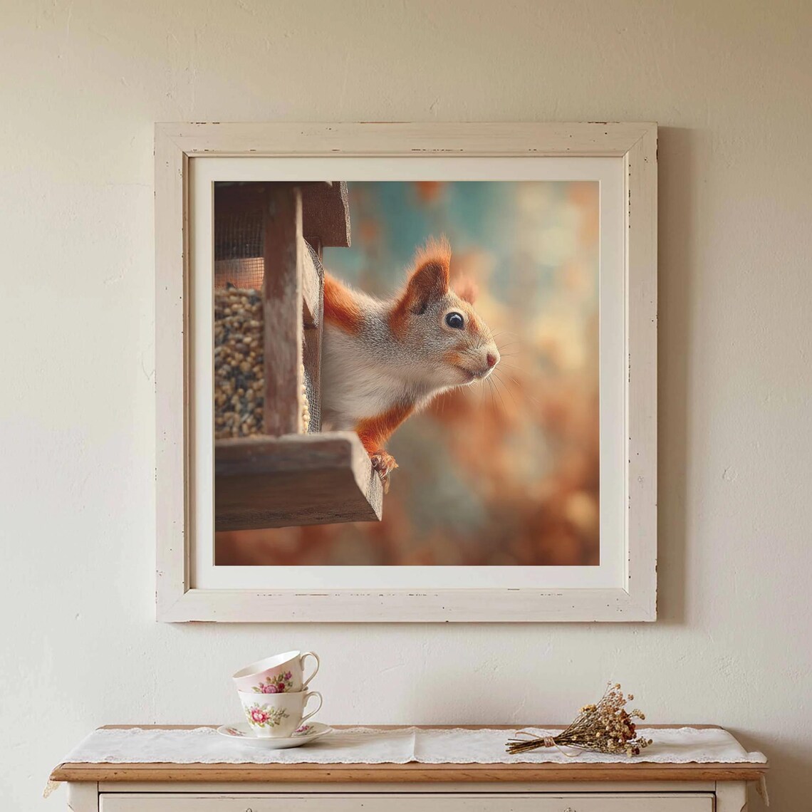 Red Squirrel Wildlife Canvas Art Nature Animal Portrait Print