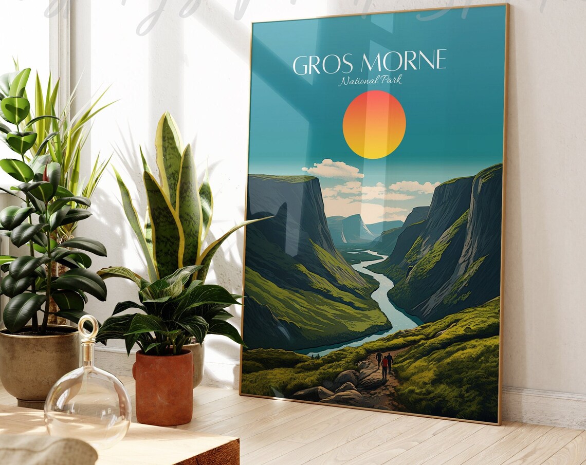 Gros Morne National Park Giant Sun Fjord Valley Canada Travel Poster
