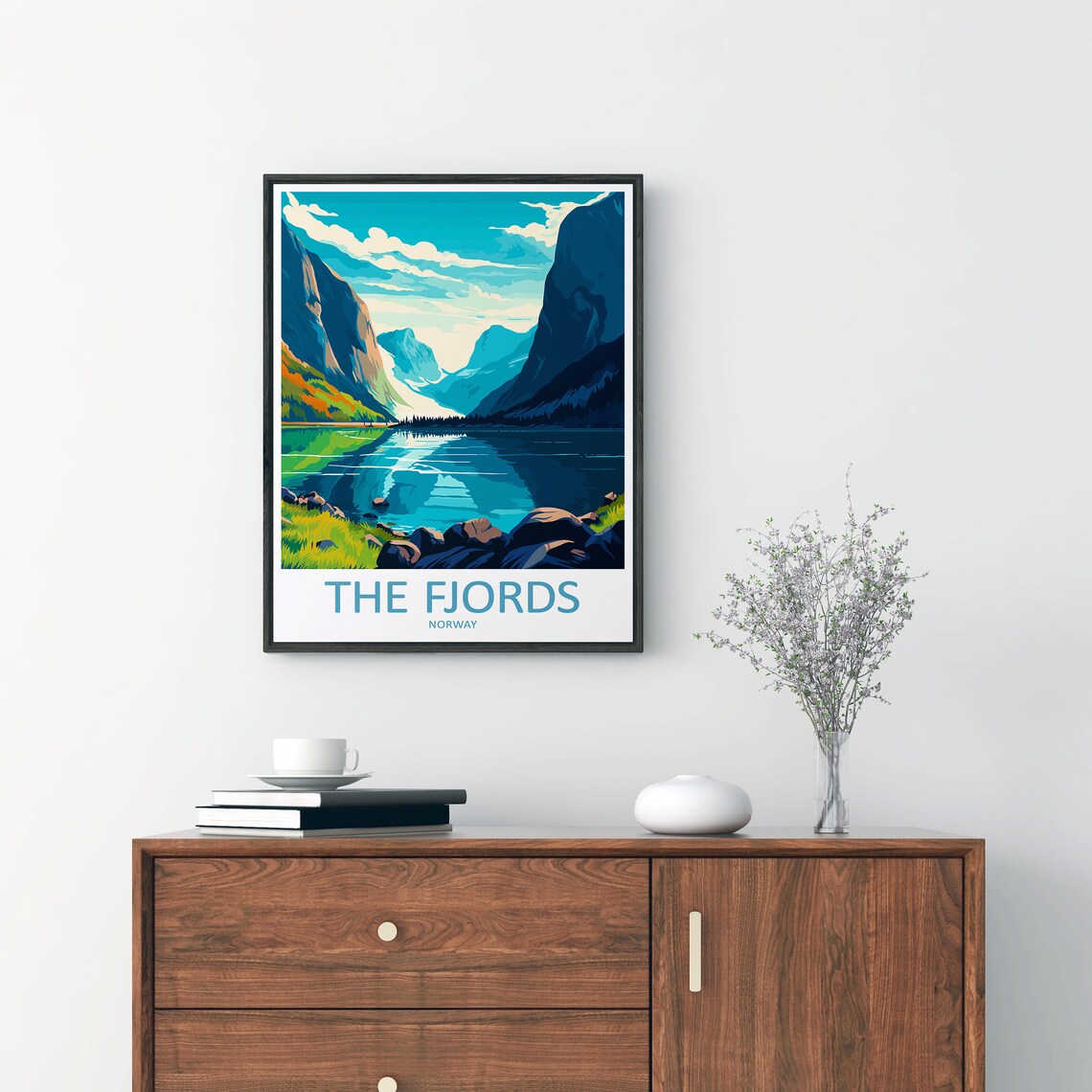 The Fjords Travel Poster, Norway Wall Decor - Image 2
