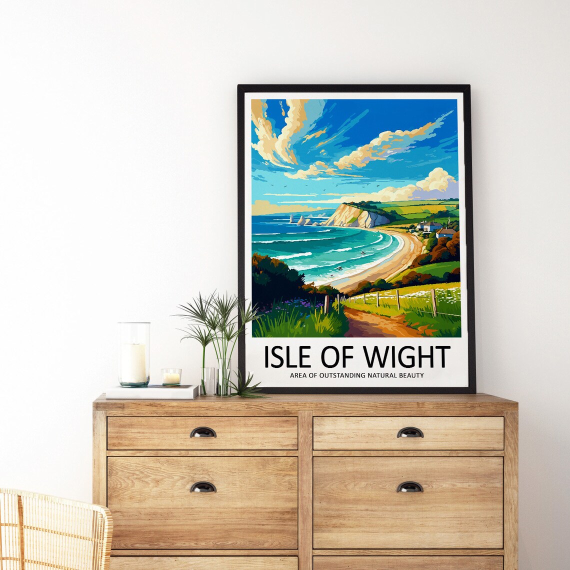 Isle Of Wight Travel Print Wall Decor Isle Of Wight Wall Hanging Art Home Dcor Area Of Outstanding Natural Beauty Gift Art Lovers - Image 3