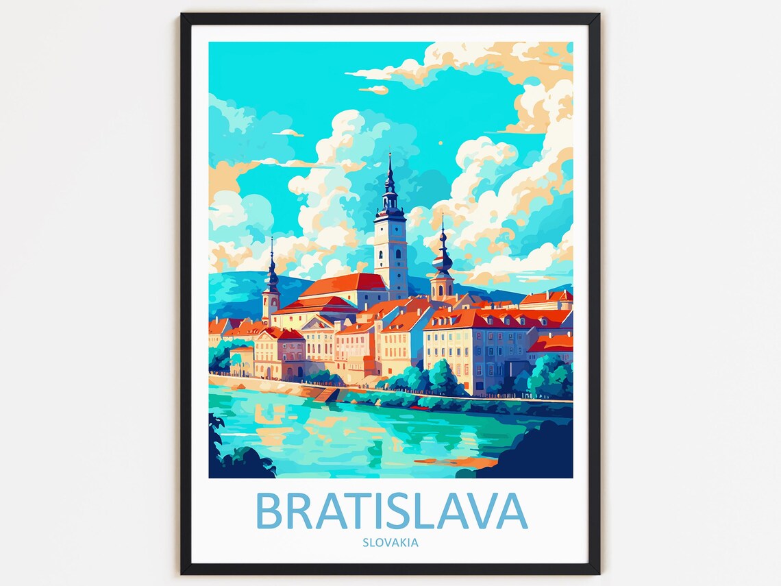 Bratislava Travel Poster, Slovakia Wall Decor