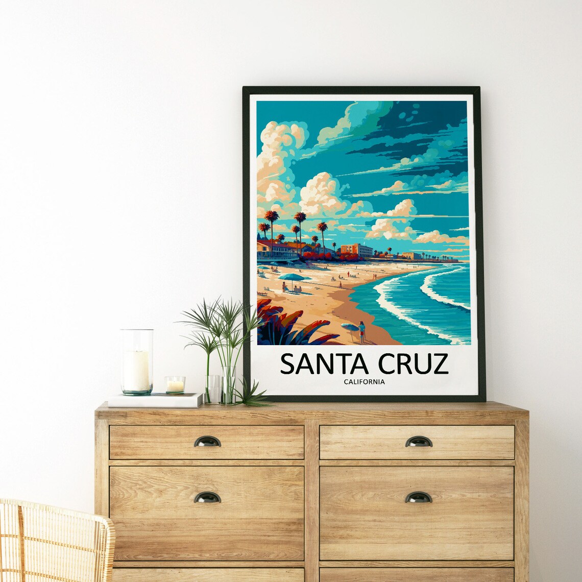 Santa Cruz Travel Print Wall Decor Wall Art Santa Cruz Wall Hanging Home Dcor Santa Cruz Gift Art Lovers California Art Home Decoration - Image 3