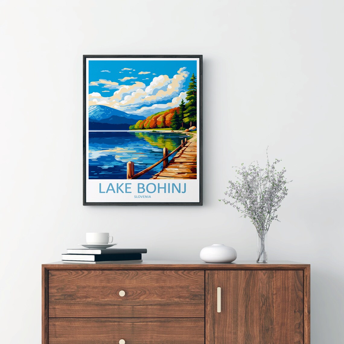 Lake Bohinj Travel Poster, Slovenia Landscape - Image 2