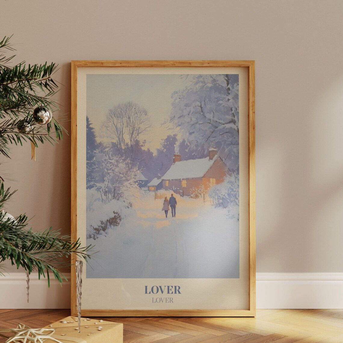Cozy Taylor Swift Lover Album Snowy Village Winter Scene Wall Art