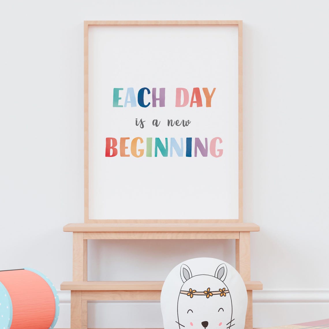 Each Day Is a New Beginning Rainbow Quote Classroom Wall Poster - Image 4