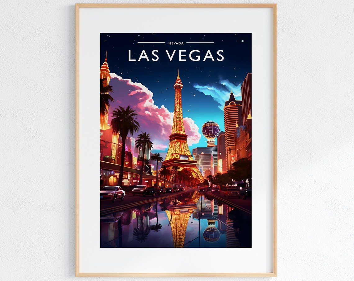 Las Vegas Travel Poster, Nevada Wall Art Print