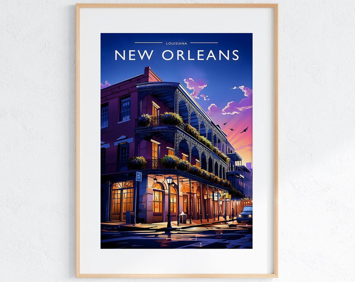 New Orleans Travel Poster, Louisiana City Art