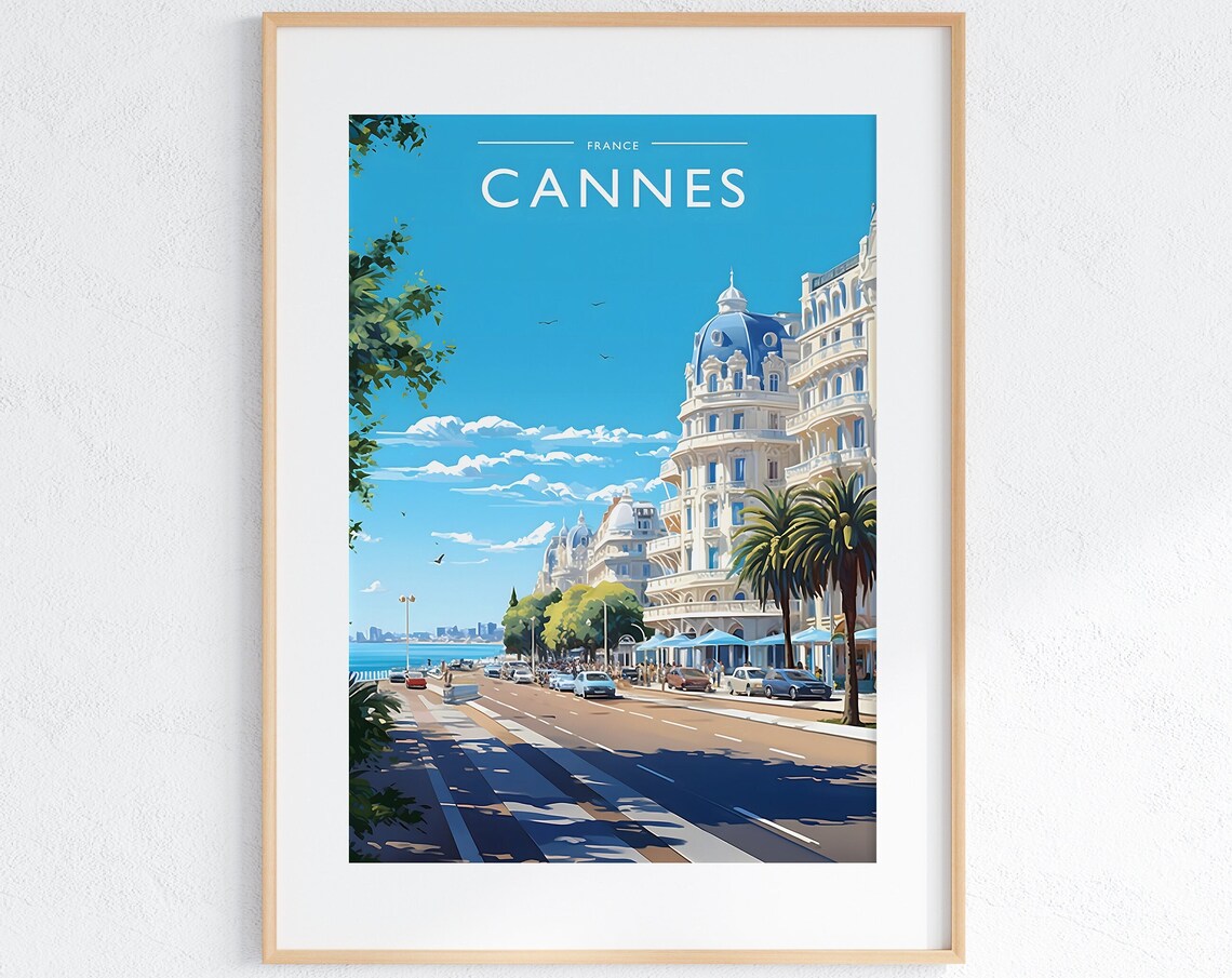 Cannes Travel Poster, France City Art Print