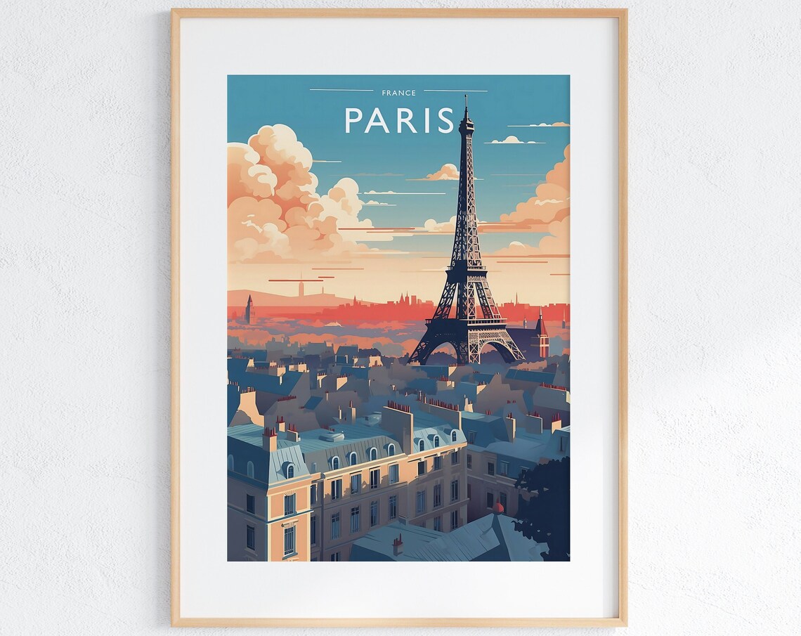 Paris Travel Poster, France City Art Print