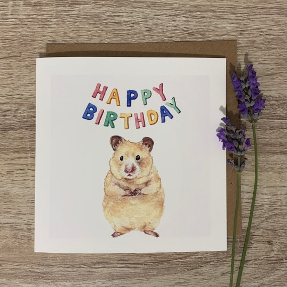 Hamster Birthday Banner Card Art Print