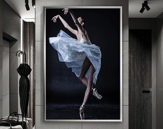 Ballerina Painting Wall Decor Ballerina In White Dress Print Wall Art Ballerina Wall Decor Dance And Women Gift Decor
