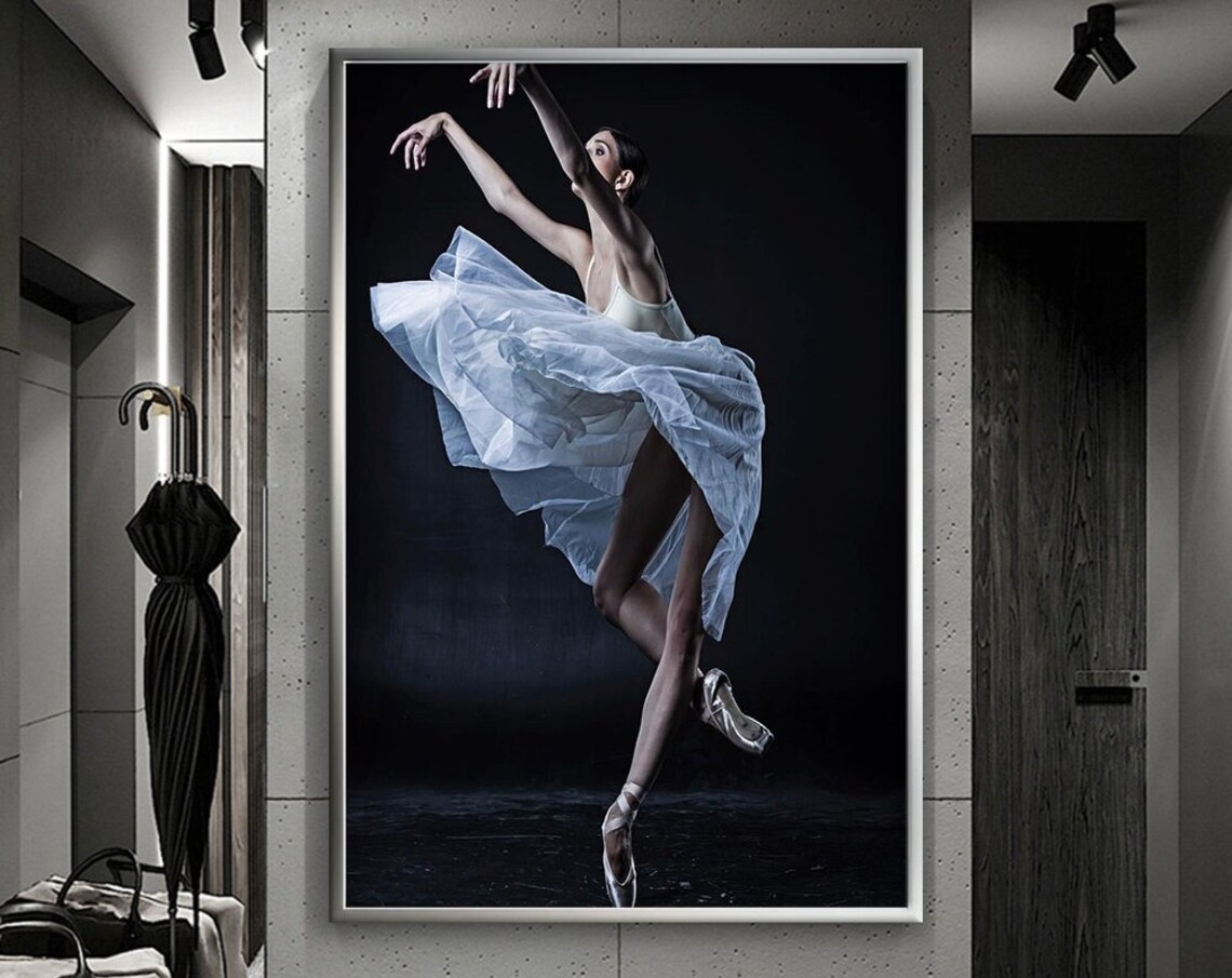 Ballerina Painting Wall Decor Ballerina In White Dress Print Wall Art Ballerina Wall Decor Dance And Women Gift Decor