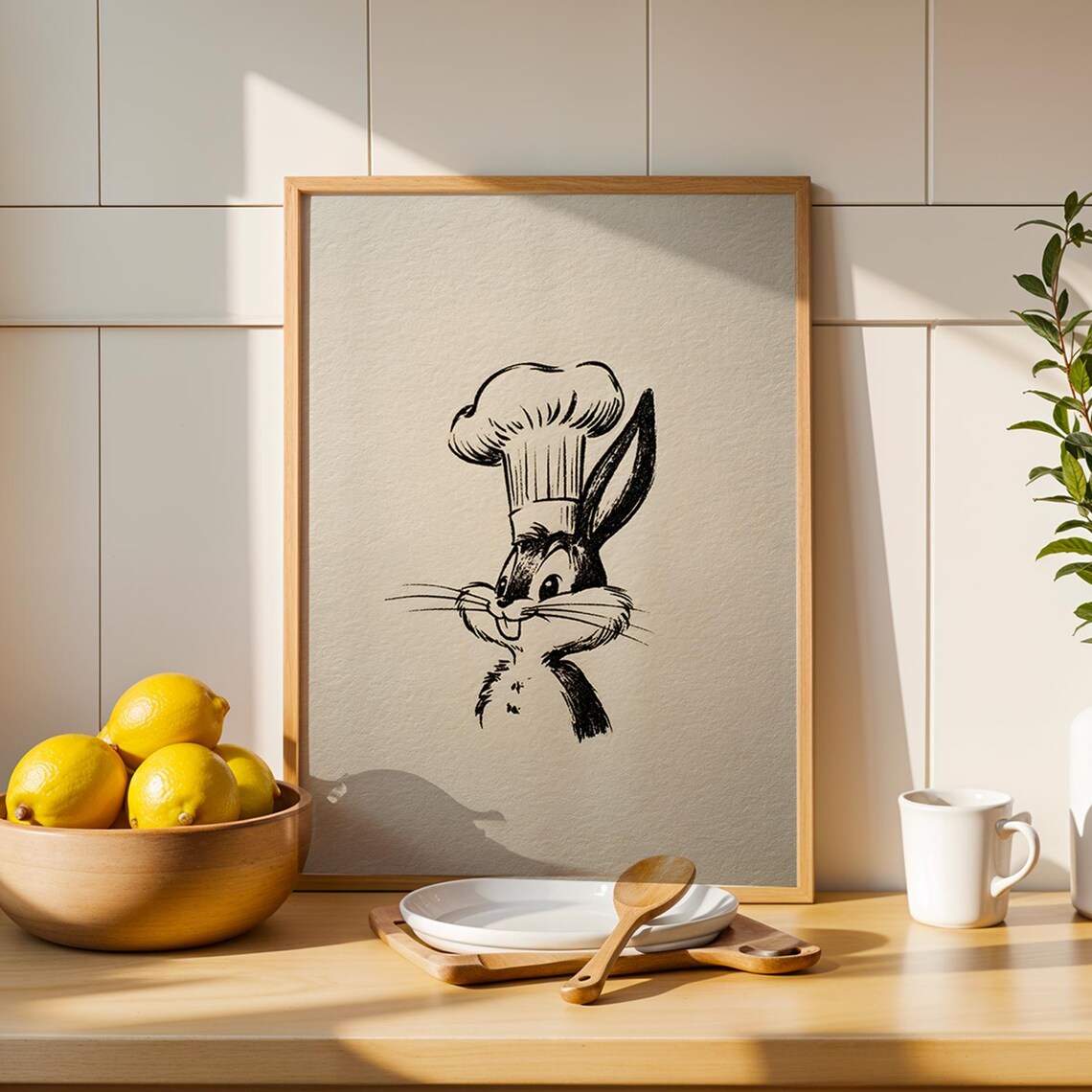 Funny Rabbit Kitchen Wall Art Prints Trendy