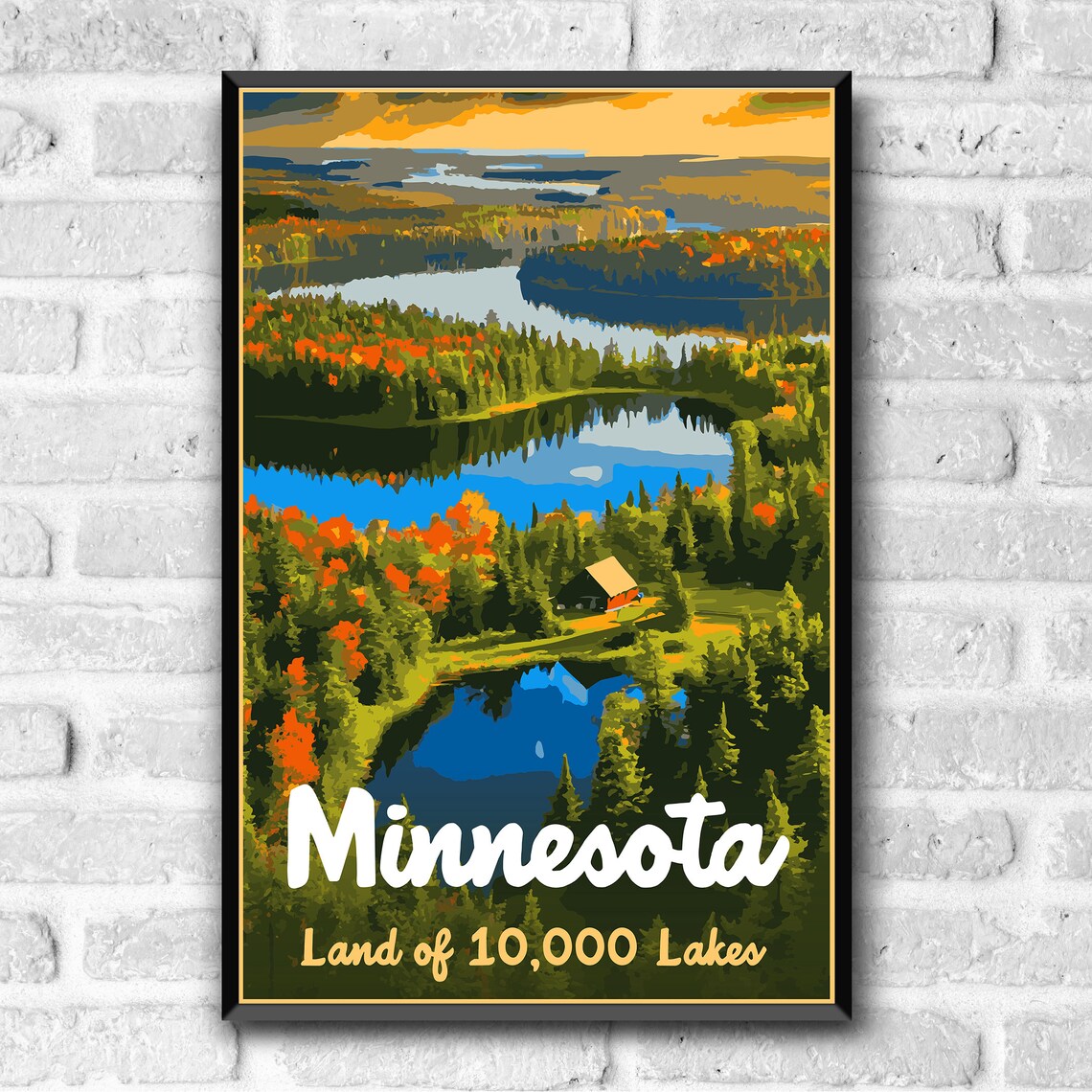 Minnesota Land of 10,000 Lakes Vintage Travel Poster - Image 3