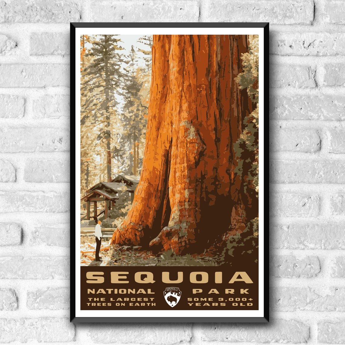 Sequoia National Park Vintage Travel Poster, WPA Style - Image 3
