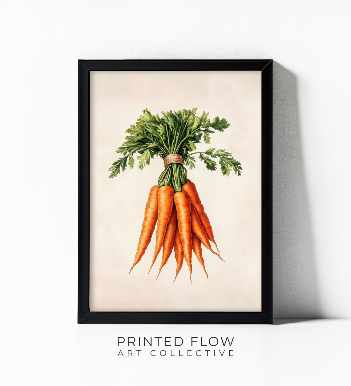 Carrot Wall Art Modern Vegetable Kitchen Decor Illustration Rustic Farmhouse Style Instant Print Iv01