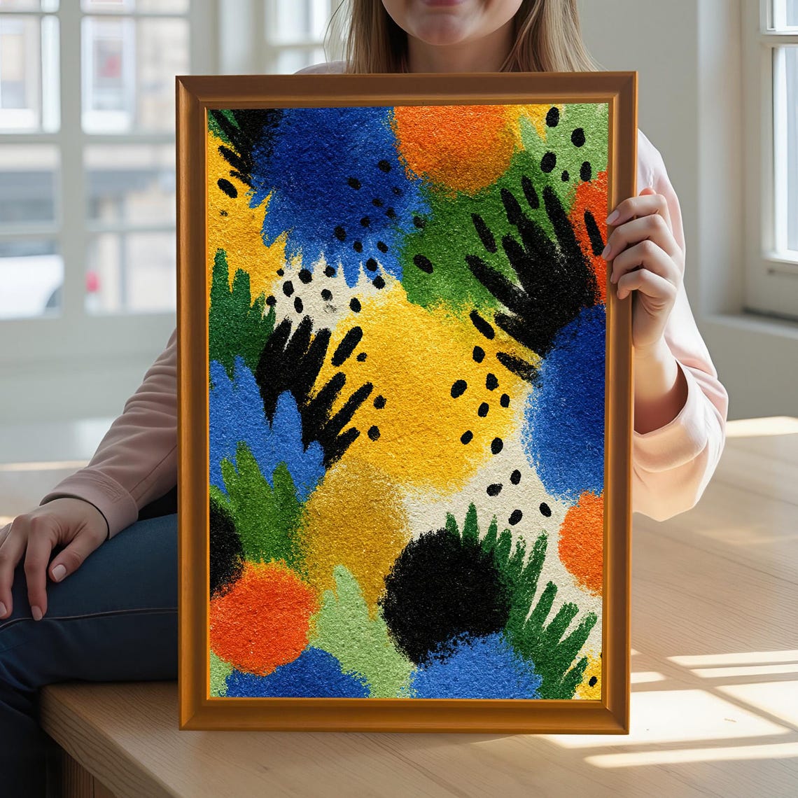 Abstract Colorful Brushstroke Modern Bold Acrylic Painting Poster