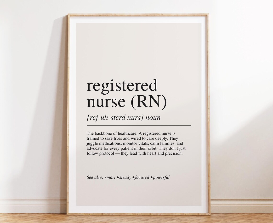 RN Definition Print, Nurse Appreciation Gift