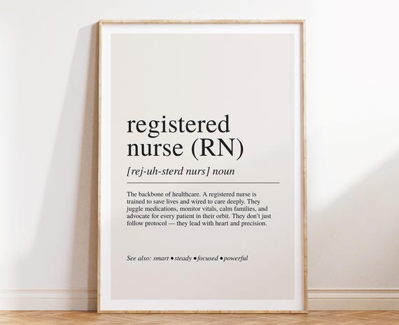 RN Definition Print, Nurse Appreciation Gift