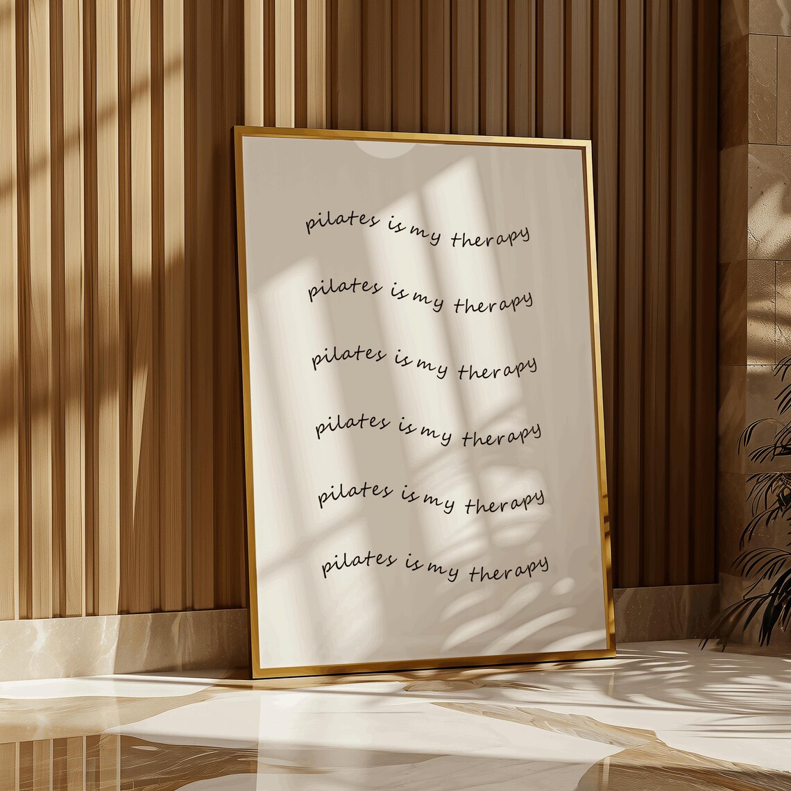 Pilates Is My Therapy Repeated Script Fitness Quote Wall Poster - Image 2