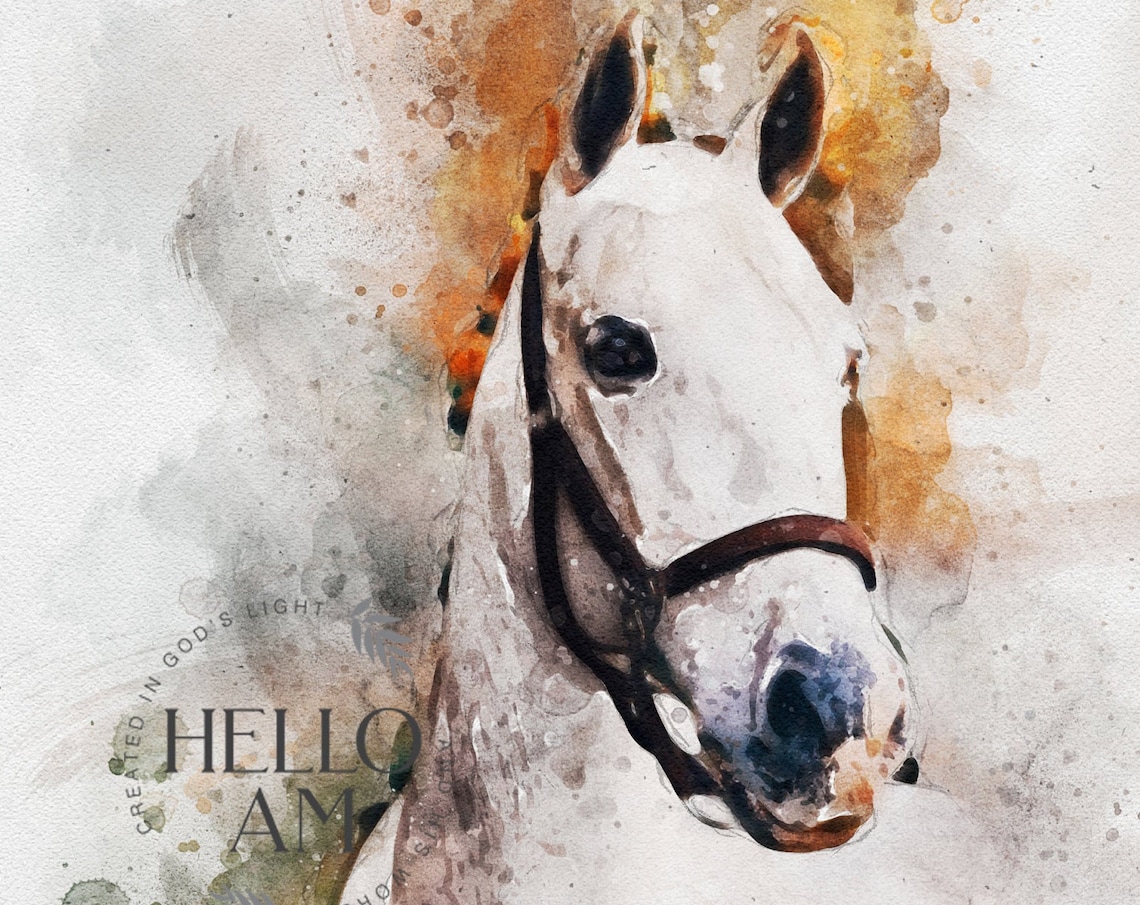 Personalized Horse Watercolor Portrait Art Print - Image 2