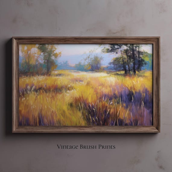 Moody Autumn Landscape Print Rustic Farmhouse Wall Art