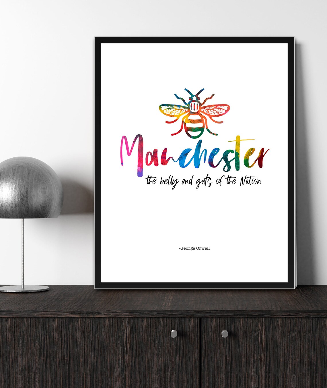 Manchester Quote Wall Art Print, Industrial Decor