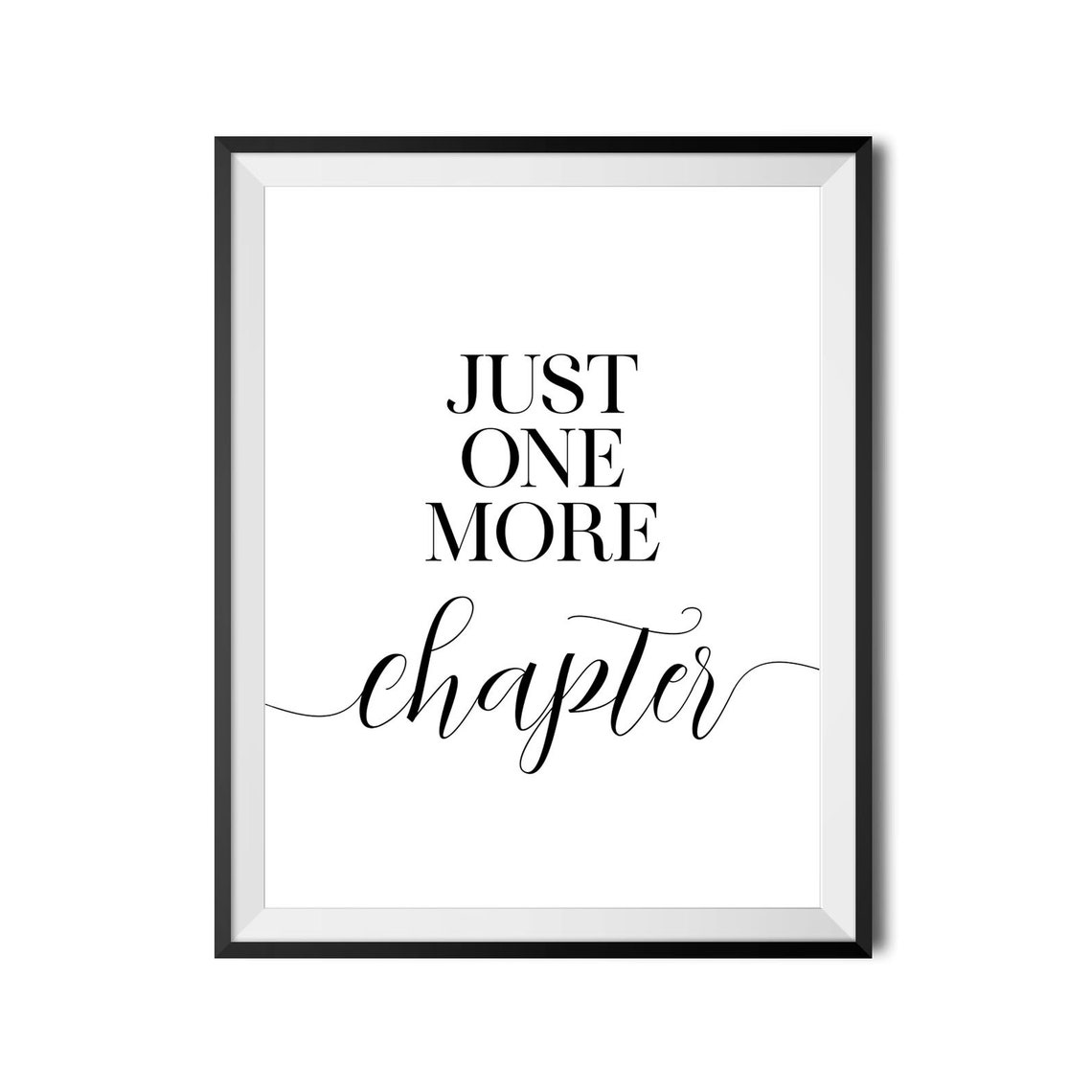 Just One More Chapter Book Lover Reading Nook Typography Poster - Image 2