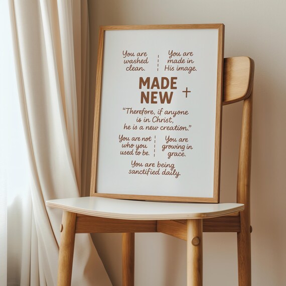 Made New Christian New Creation Scripture Encouragement Poster