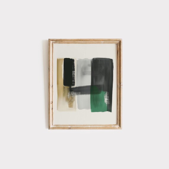 Abstract Green Print Modern Minimalist Wall Art