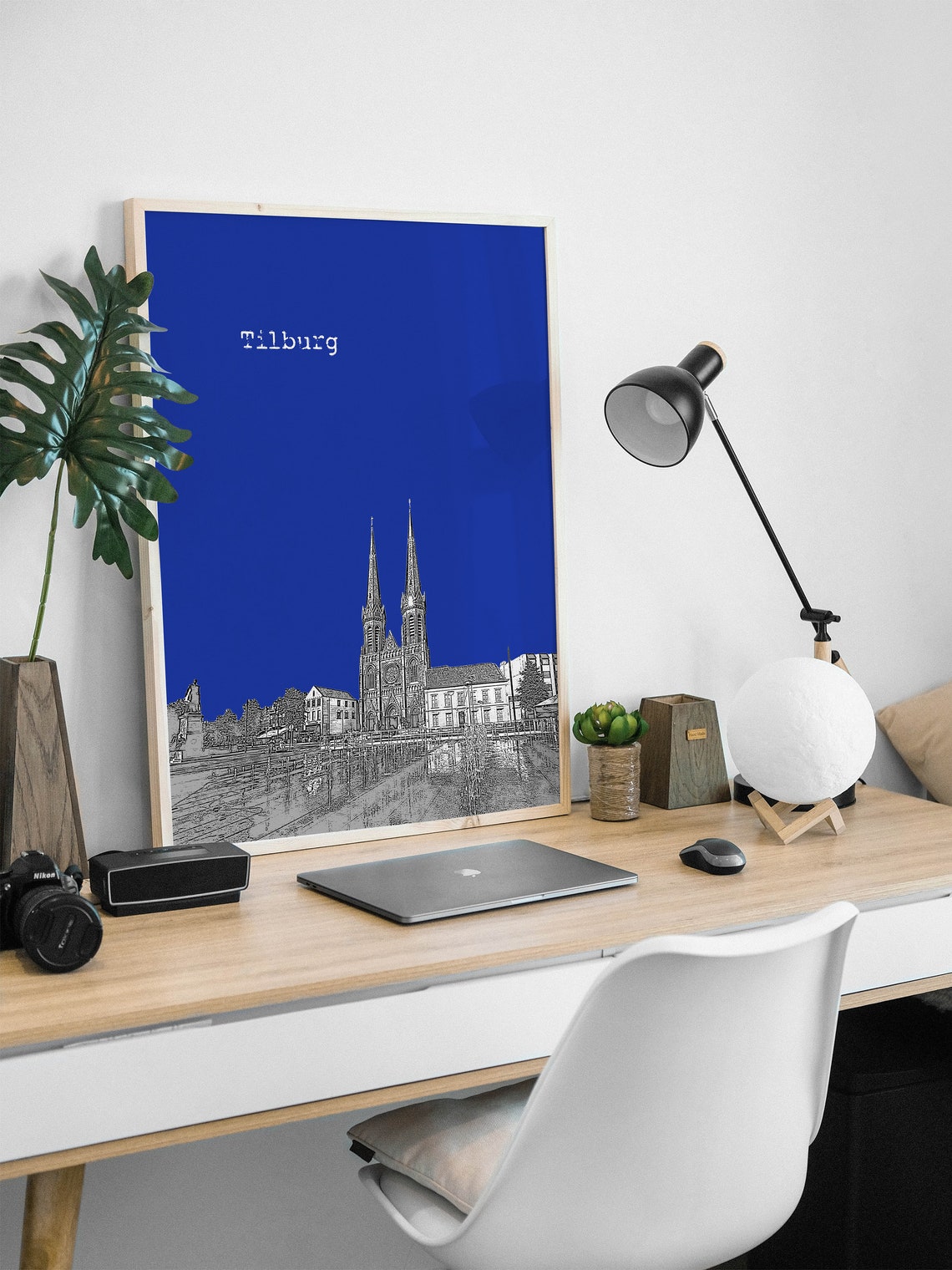 Tilburg Netherlands Church Color Block Poster With Custom Sky Color - Image 2
