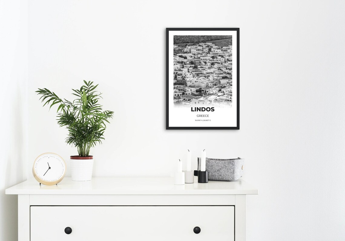 Lindos Travel Poster, Rhodes Island Greece - Image 3