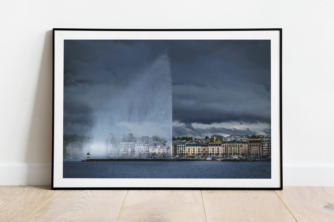 Lake Geneva Photo, Switzerland Travel Poster