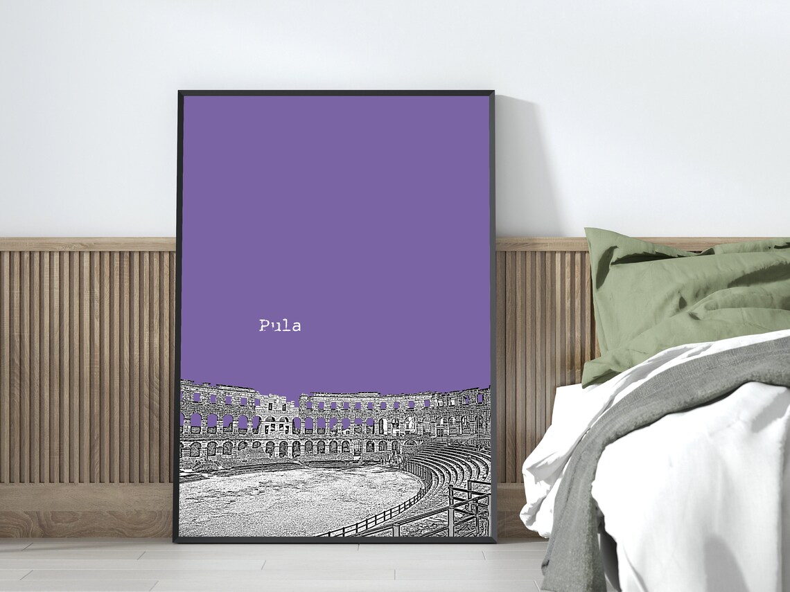 Pula Istria Croatia Skyline Travel Poster - Image 3