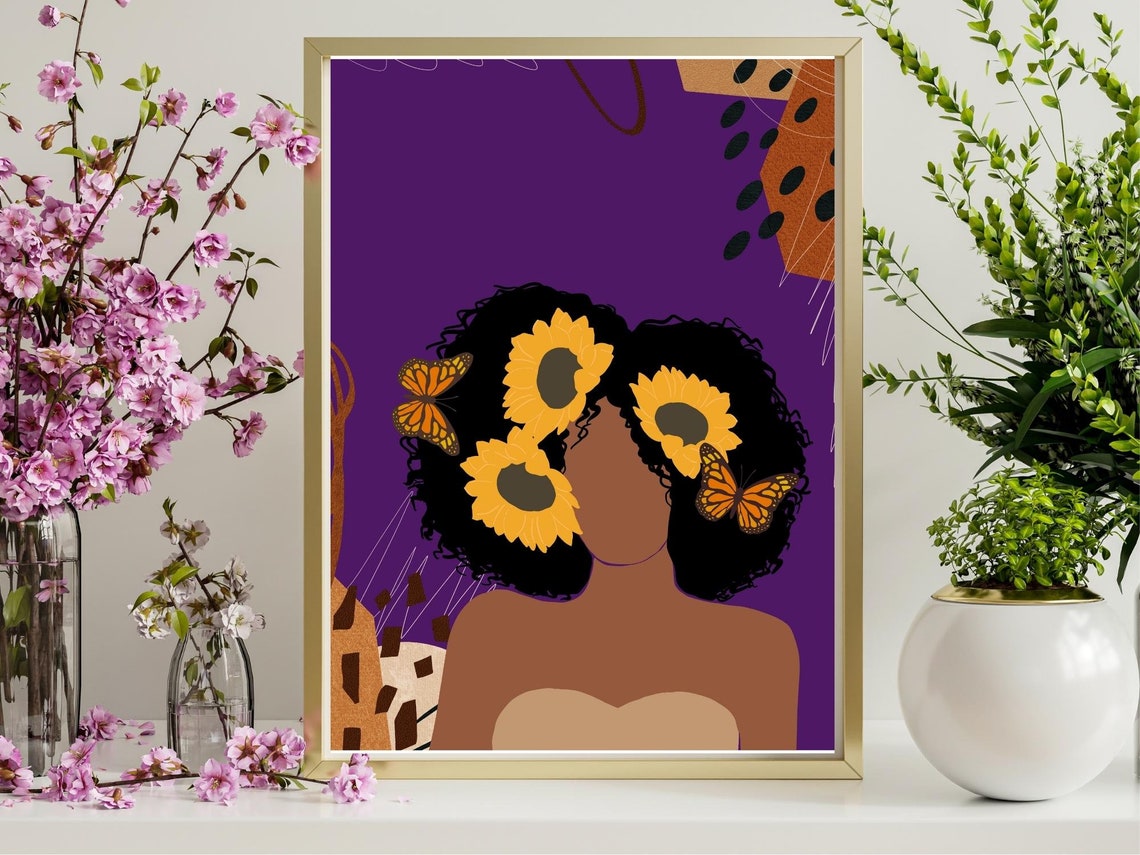 Wild Child Female Illustration Instant Art Wall Art Boho Home Decor Female Wall Art Gift For House