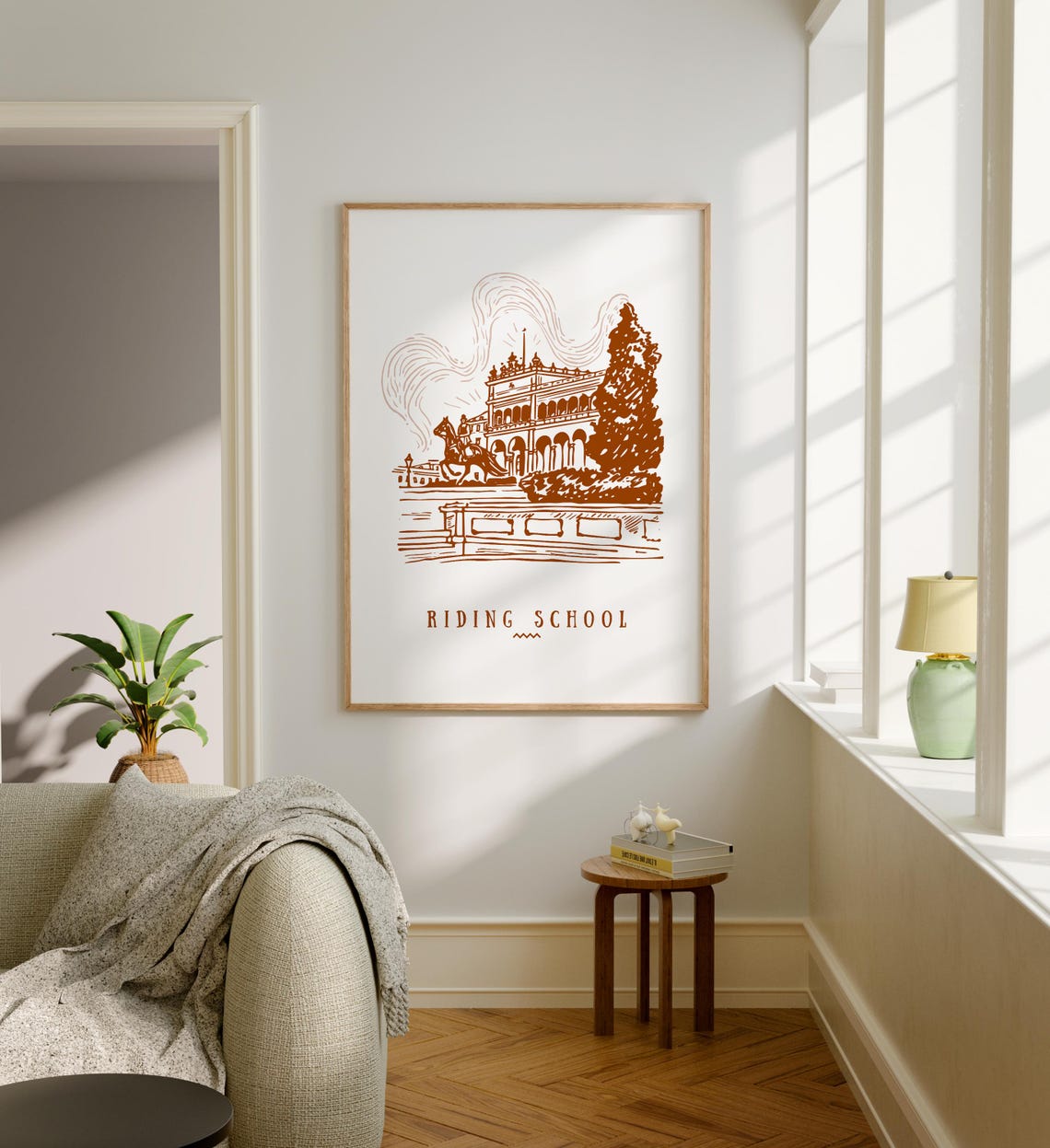 Spanish Riding School Vienna Austria Hand Drawn Illustration Poster - Image 6
