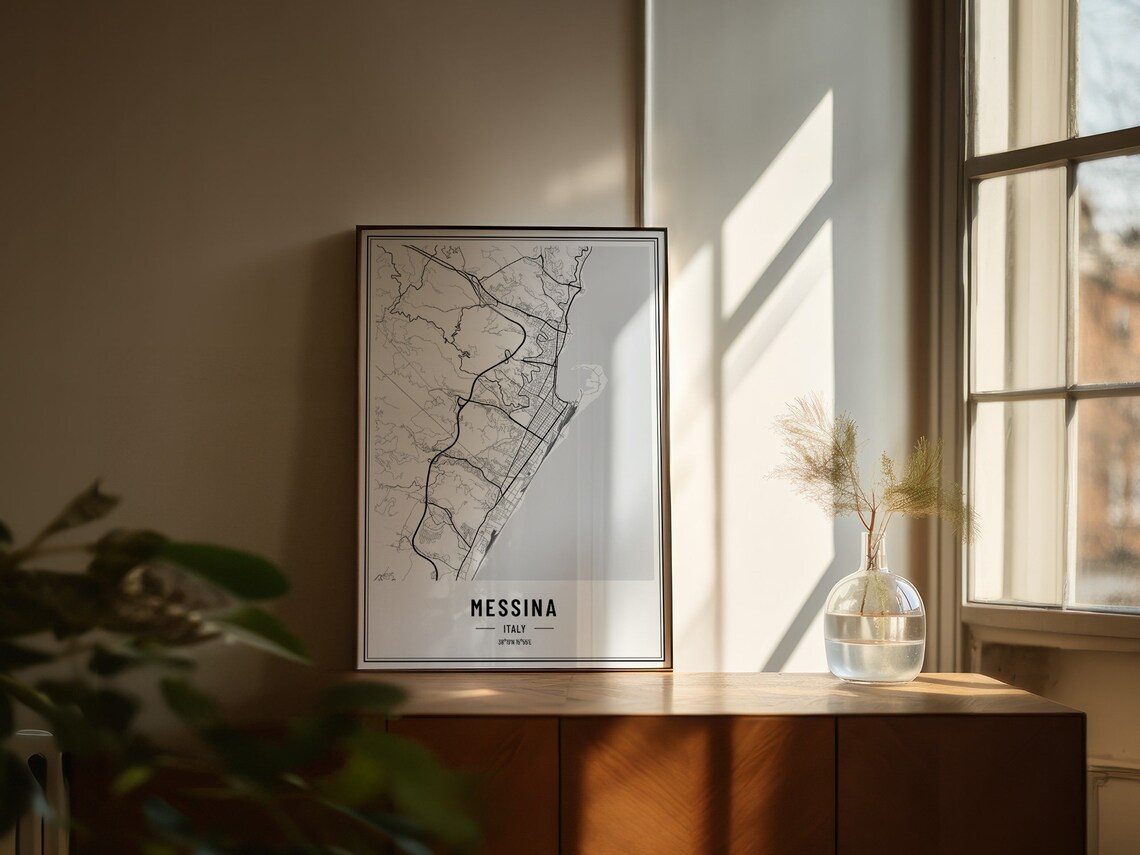 Messina Italy Map Poster, Travel Coordinates Print - Image 4