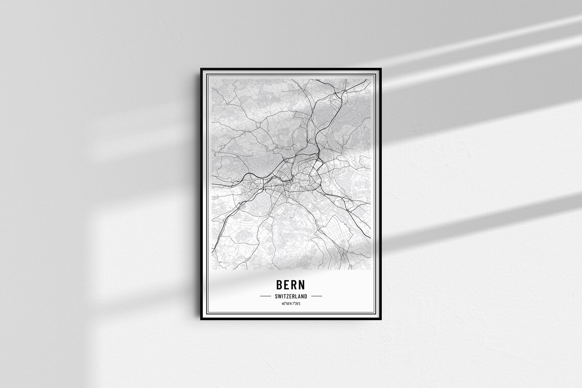 Bern Switzerland Minimalist City Street Map Art Decor Poster - Image 3