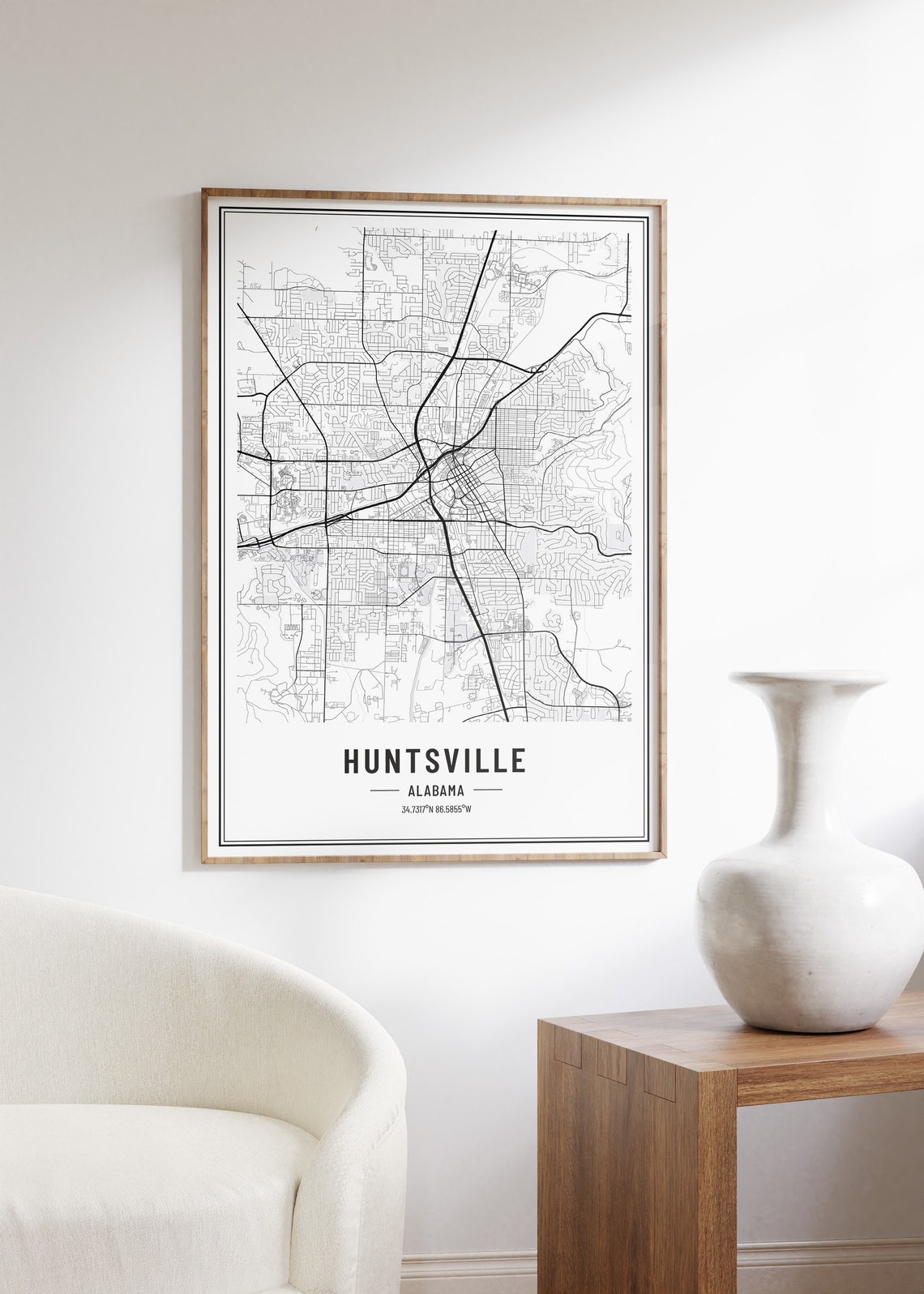 Huntsville Alabama Map Print Huntsville Al Map Poster Huntsville Alabama Wall Art Huntsville Print Huntsville City Coordinates - Image 5