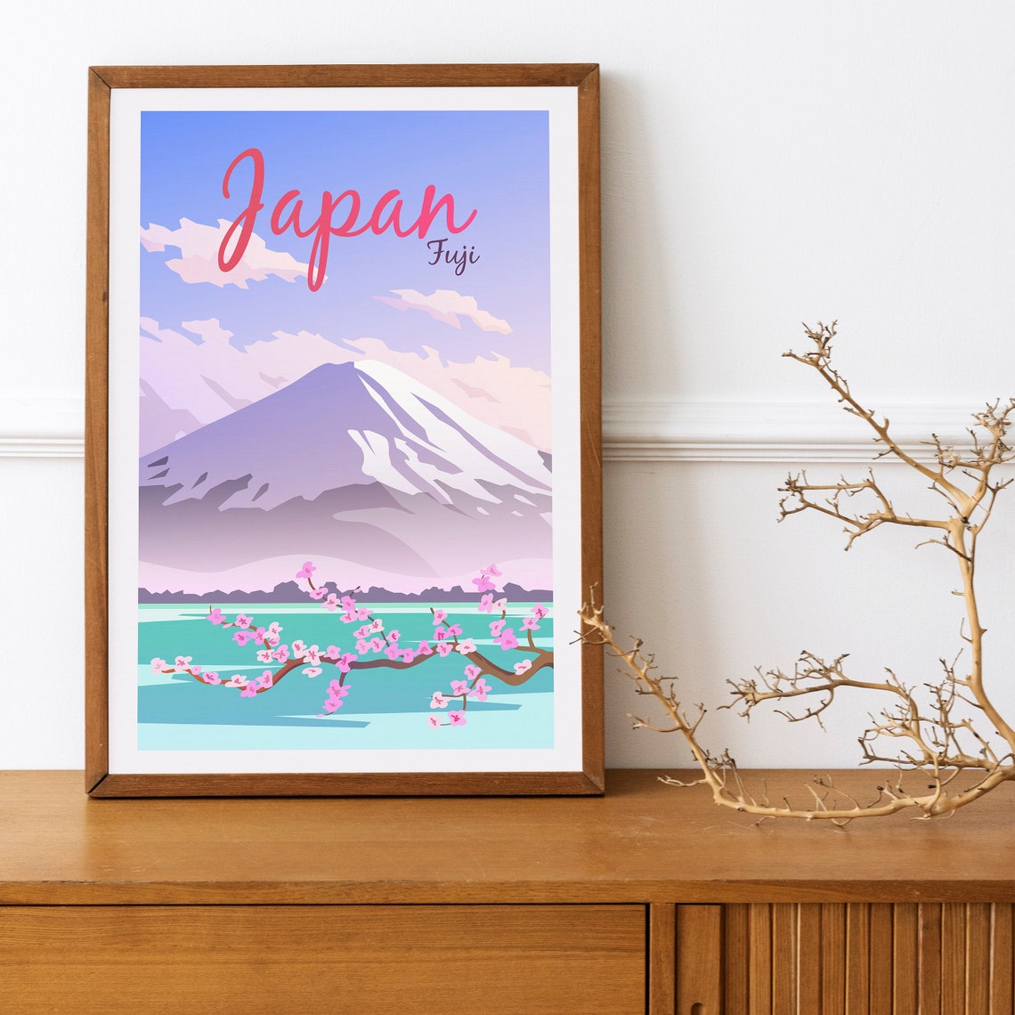Mount Fuji Japan Travel Poster Mount Fuji Wall Art Mount Fuji Japan Travel Print Japan Wanderlust Poster Mount Fuji Travel Illustration - Image 4