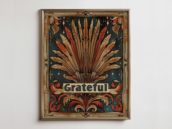 Colorful Thanksgiving Art Vintage Maximalist Home Decor Farmhouse Wall Rustic French Country Cozy Cottage Core