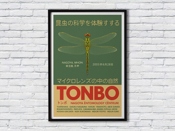Tonbo Dragonfly Japanese Entomology Exhibition 2003 Art Poster