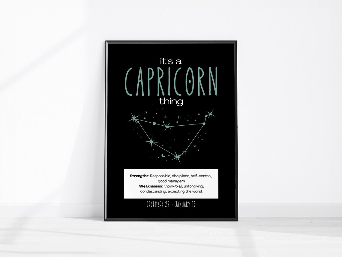 Capricorn Zodiac Poster Its A Capricorn Thing Star Sign Gift