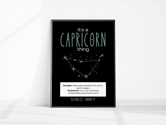 Capricorn Zodiac Poster Its A Capricorn Thing Star Sign Gift