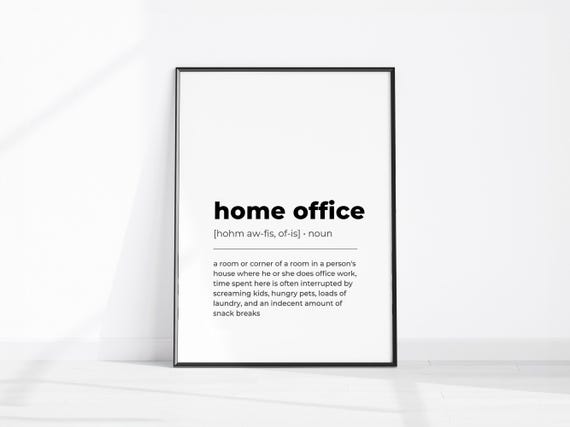 Funny Home Office Definition Sarcastic Wall Art Work From Poster Print Quote Decor Printables