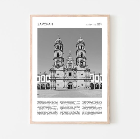 Zapopan Wall Art Basilica De Zapopan Artful Travel Poster Print Photo Guadalajara Jalisco Mexico Print