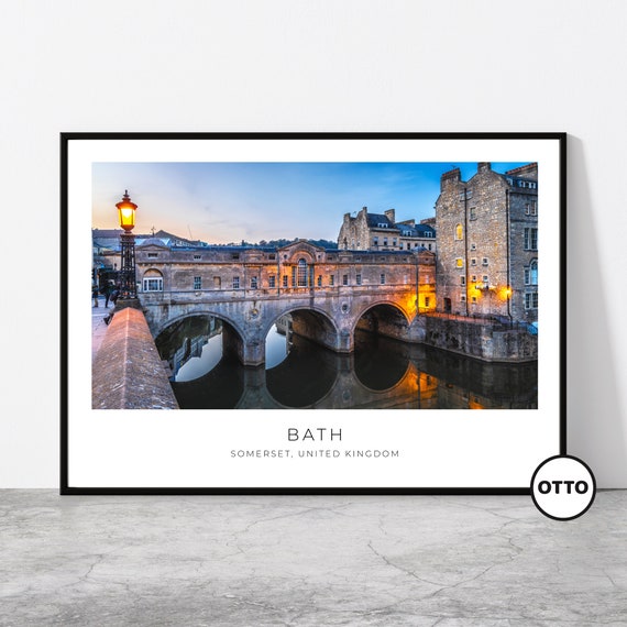 Bath Wall Art Somerset Home Decor Pulteney Bridge Bath English Artful Travel Gift England United Kingdom Art Poster Print