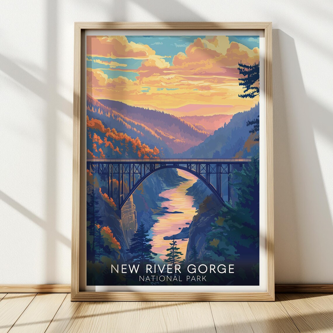 New River Gorge National Park Vintage Travel Poster
