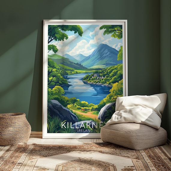 Killarney Ireland Travel Poster, County Kerry